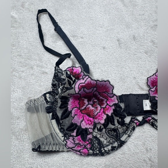Fleur du Mal Pink and Black Lace Bra - Picture 2 of 15